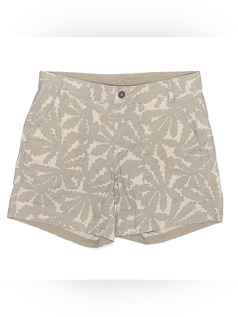 TNF Ripstop Cotton Grey Abstract Botanical Print Shorts